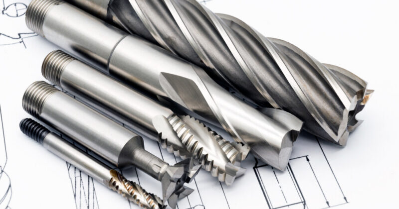 Professional cutting tools used for metalwork. Multi-flute drill, broach bit, Stainless Drill bit, Ripping Cutter.