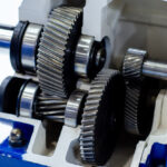 gearbox-cross-section Close-up of cross-section gearbox with helical gear, gearbox motor